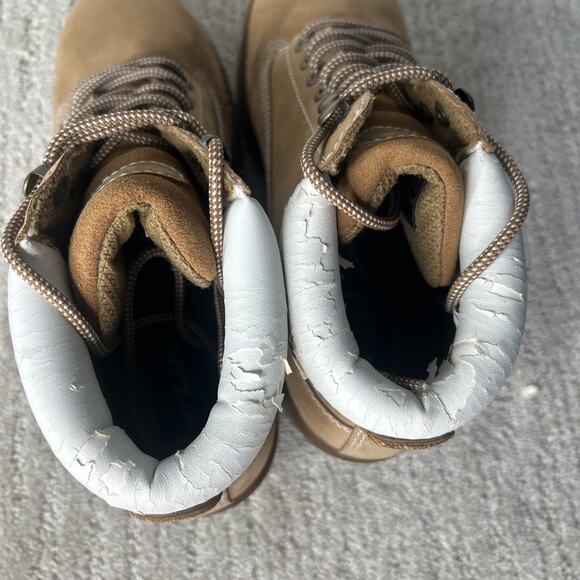 Lugz Vintage Y2K Tan White Heeled Lace Up Boot Size 8 Chunky Sole - Picture 7 of 10